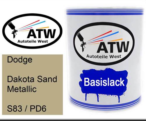 Dodge, Dakota Sand Metallic, S83 / PD6: 1L Lackdose, von ATW Autoteile West.